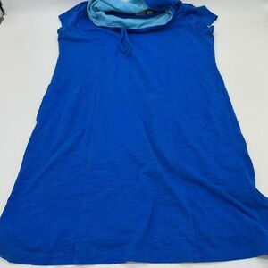 Chico’s Zenergy Shift Dress Swim Coverup Sz 1 Medium Blue Pockets Stretch